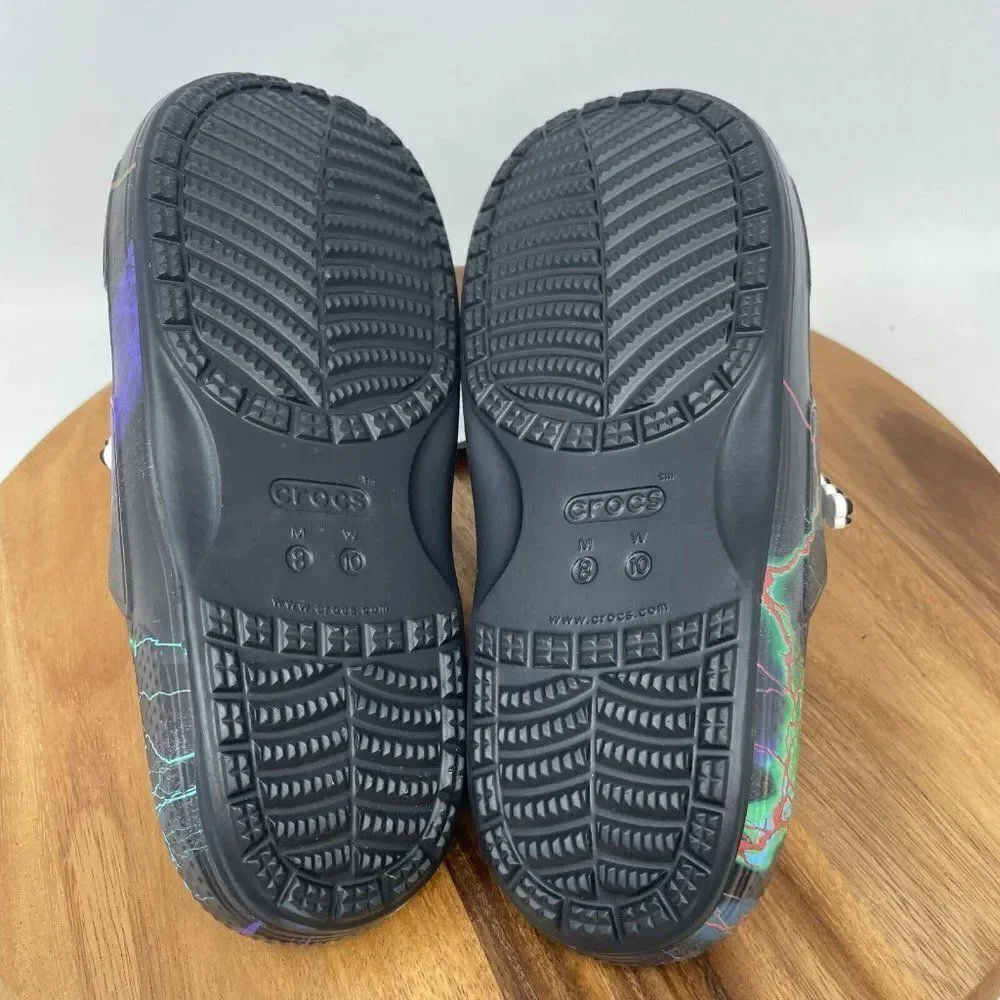 NEW Crocs Classic Out of this World Sandal Black w/Lightning Bolts Men's Size 8